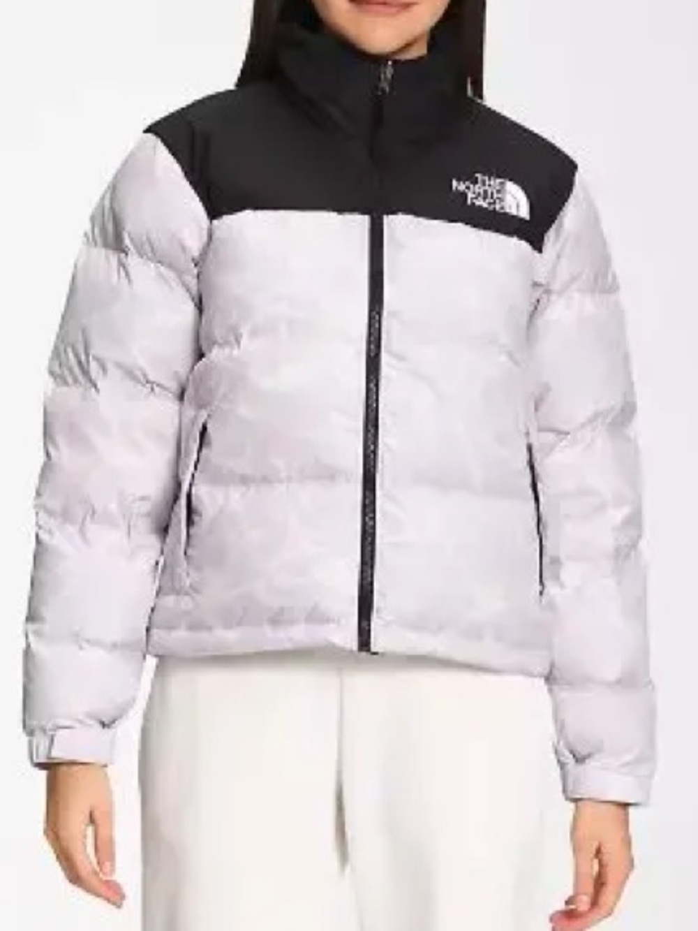 The North Face 700 Printed 1996 Retro Nuptse Jacket Size Small Lavender Purple
